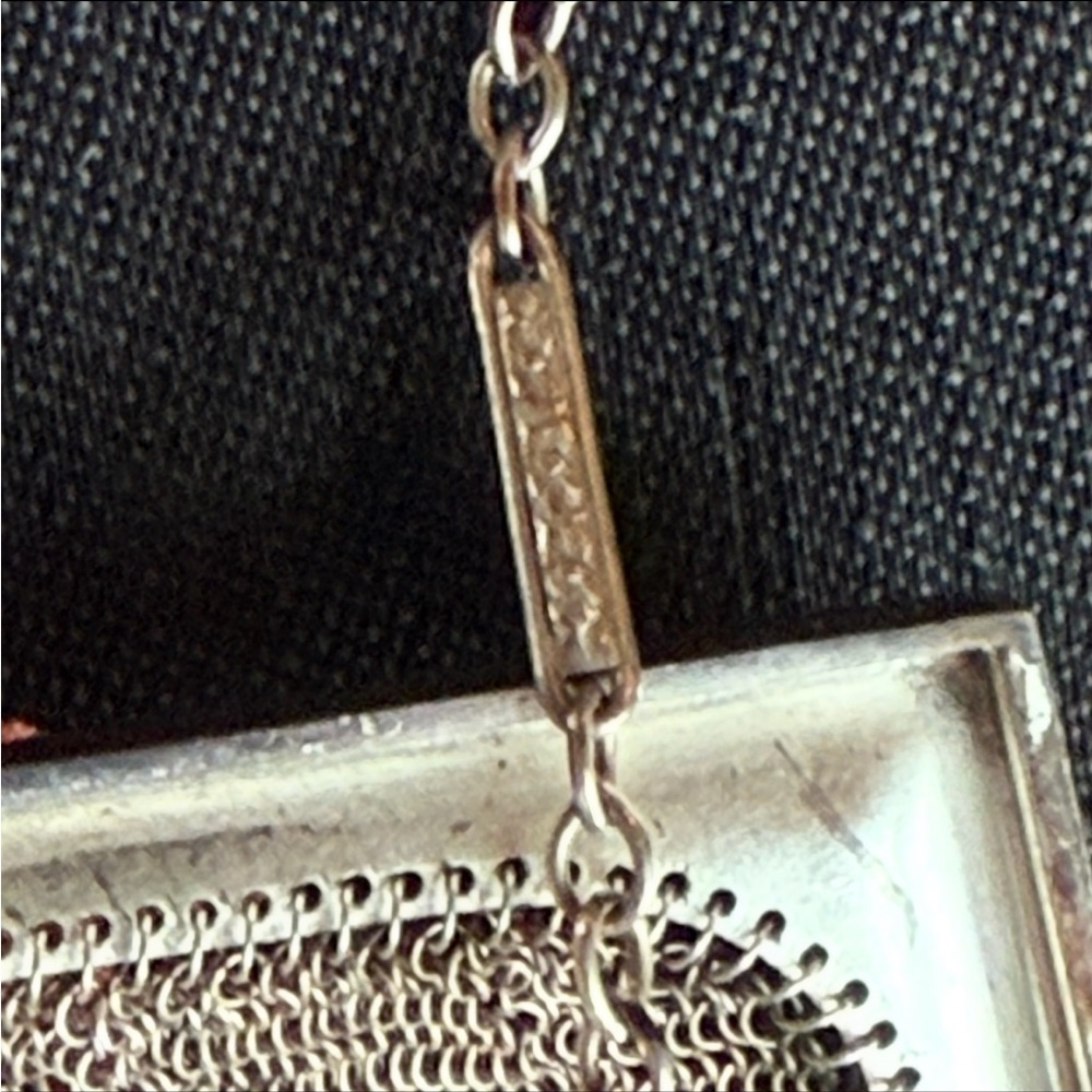 Vintage 925 Sterling Silver Mesh Fringe Evening Purse - Picture 5 of 13